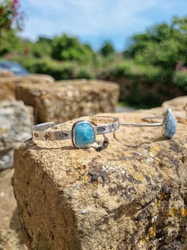 sterling silver cuff bangles with gemstones