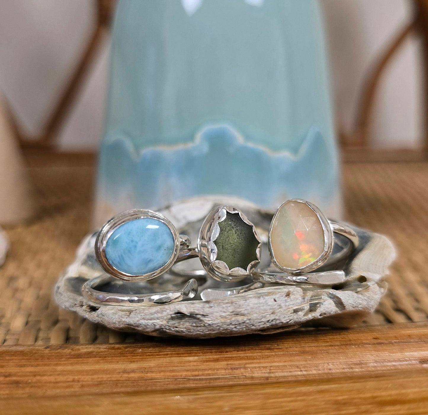 Opal wrap ring