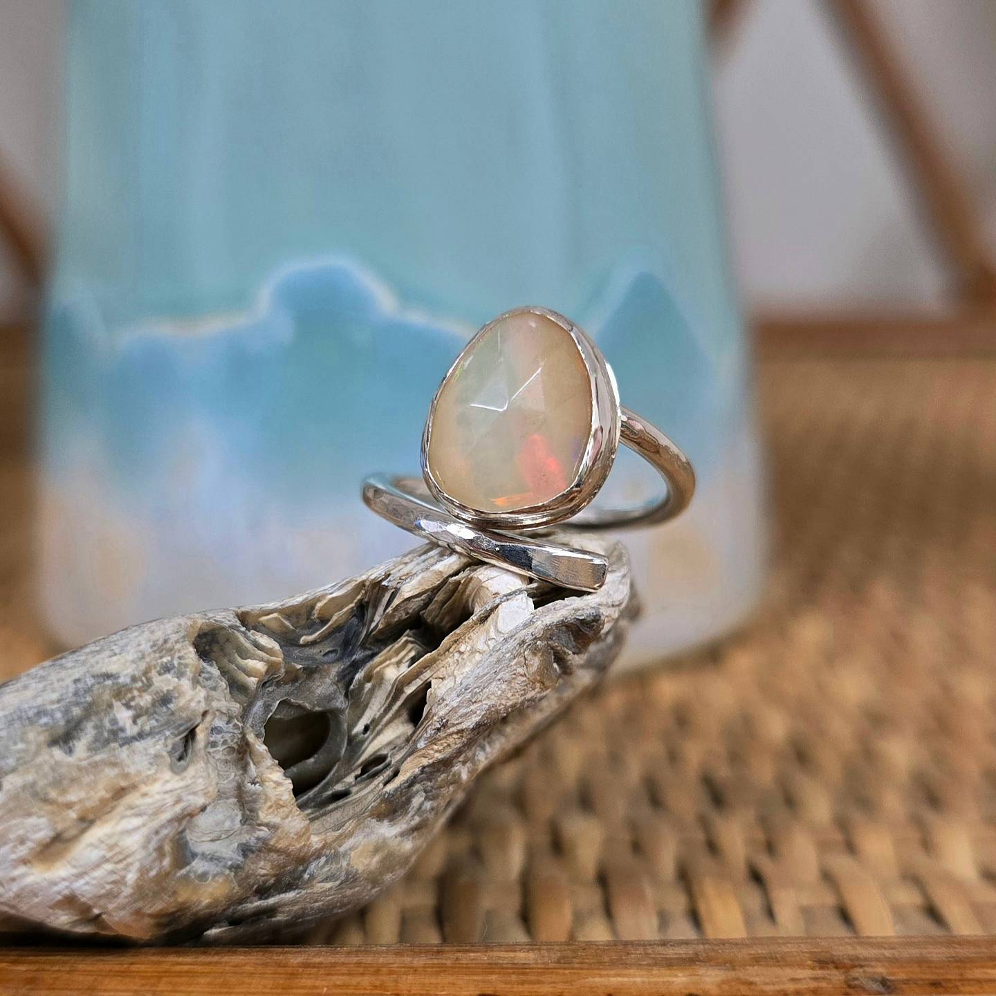 Opal wrap ring