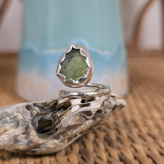 Seaglass wrap ring